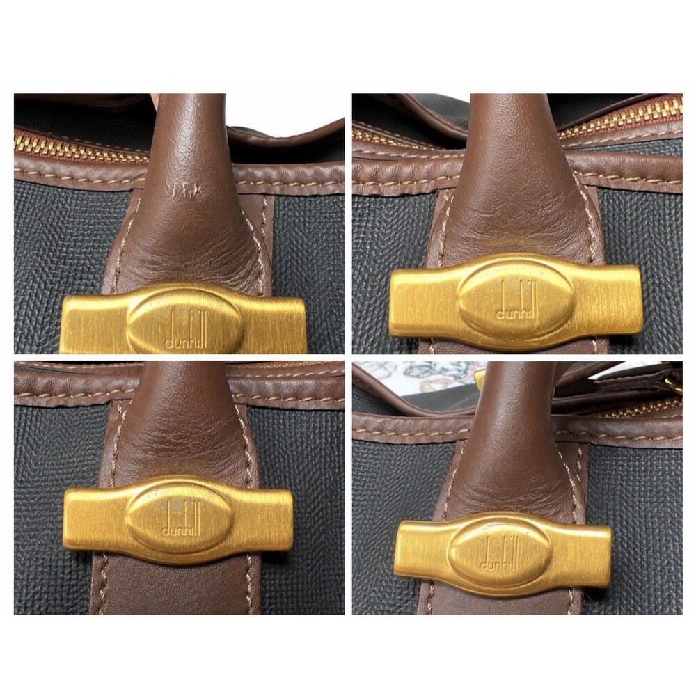 Dunhill Boston Weekender Bag Leather  & Coated Canvas-Luggage Tag & Lock/key - Picture 15 of 15